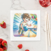 ボーリングパーティーボーイ誕生日 スタンダードランチョンナプキン (インサイチュ)