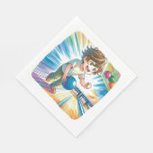 ボーリングパーティーボーイ誕生日 スタンダードランチョンナプキン (角)