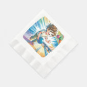 ボーリングパーティーボーイ誕生日 縁ありランチョンナプキン (角)