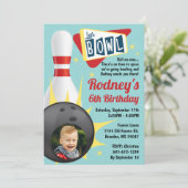 ボーリングパーティーレトロテンピン(写真付き) 招待状 (スタンド正面)