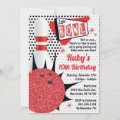 ボーリングパーティーレトロピンアップテンピン 招待状 (正面)