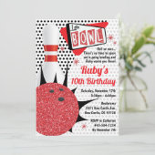 ボーリングパーティーレトロピンアップテンピン 招待状 (スタンド正面)