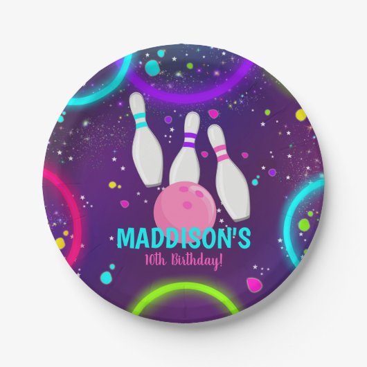 ボーリングパーティー紙プレート ペーパープレート (正面)