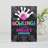 ボーリングパーティー誕生日招待状 招待状 (スタンド正面)