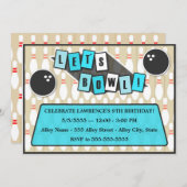 ボーリングパーティー誕生日招待状 招待状 (正面/裏面)