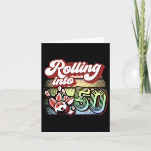 ボーリングパーティー転がの50へのボーリング誕生日 カード