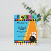 ボーリングパーティー4x5フラットありがとうご注意 サンキューカード (スタンド正面)