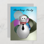 ボーリングパーティー 招待状 (正面/裏面)
