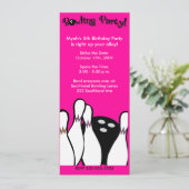 ボーリングパーティーCOSMIC ANY AGE誕生日4X9 招待状 (スタンド正面)