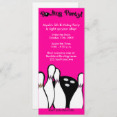 ボーリングパーティーCOSMIC ANY AGE誕生日4X9 招待状 (正面/裏面)