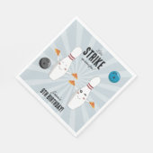 ボーリングピザストライクアップいくつかのおもしろい子供の誕生日 スタンダードランチョンナプキン (角)