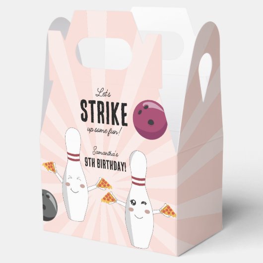ボーリングピザストライクアップいくつかのおもしろい子供の誕生日 フェイバーボックス (オープン)