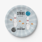 ボーリングピザストライクアップいくつかのおもしろい子供の誕生日 ペーパープレート (正面)