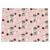 ボーリングピザストライクアップいくつかのおもしろい子供の誕生日 ラージペーパーバッグ (正面)