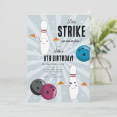 ボーリングピザストライクアップいくつかのおもしろい子供の誕生日 招待状 (スタンド正面)