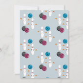 ボーリングピザストライクアップいくつかのおもしろい子供の誕生日 招待状 (裏面)