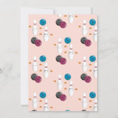 ボーリングピザストライクアップいくつかのおもしろい子供の誕生日 招待状 (裏面)