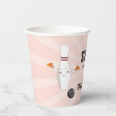 ボーリングピザストライクアップいくつかのおもしろい子供の誕生日 紙コップ (正面)