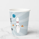 ボーリングピザストライクアップいくつかのおもしろい子供の誕生日 紙コップ (裏面)