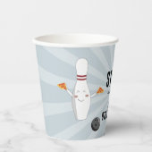 ボーリングピザストライクアップいくつかのおもしろい子供の誕生日 紙コップ (正面)