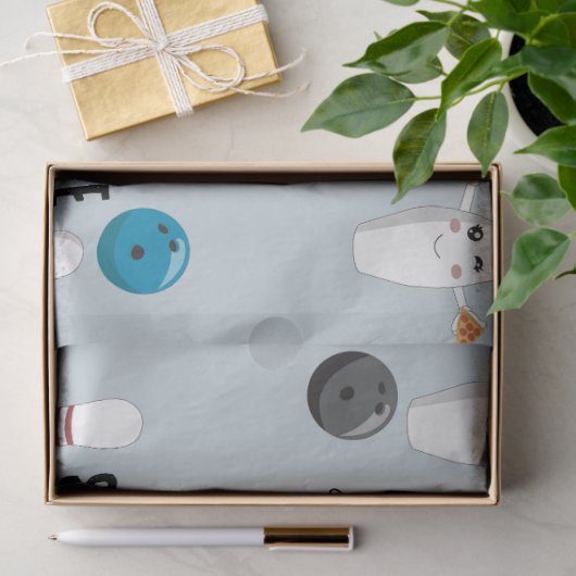 ボーリングピザストライクアップいくつかのおもしろい子供の誕生日 薄葉紙 (ギフト)