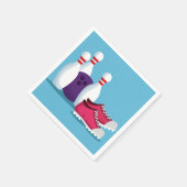 ボーリングピンかわいいボーリングをテーマにした誕生日パーティー スタンダードカクテルナプキン (角)