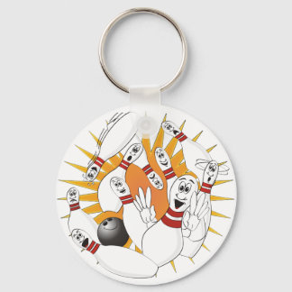 ボーリングピンが漫画に当たる キーホルダー