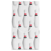 ボーリングピンが白い スモールペーパーバッグ (正面)