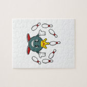 ボーリングピンでボーリングをキング ジグソーパズル (横)