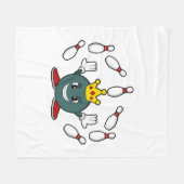 ボーリングピンでボーリングをキング フリースブランケット (正面(横))