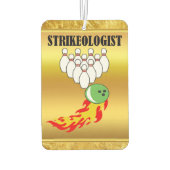 ボーリングピンとボール(STRIKEOLOGIST) カーエアーフレッシュナー (裏面)