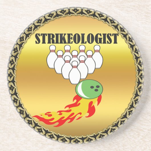 ボーリングピンとボール(STRIKEOLOGIST) コースター (正面)