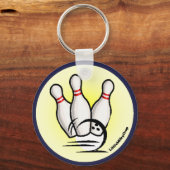 ボーリングピンのキーチェーンを打つ キーホルダー (正面)