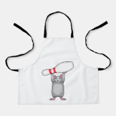 ボーリングピンを使用したボーリングでのマウス エプロン (正面)