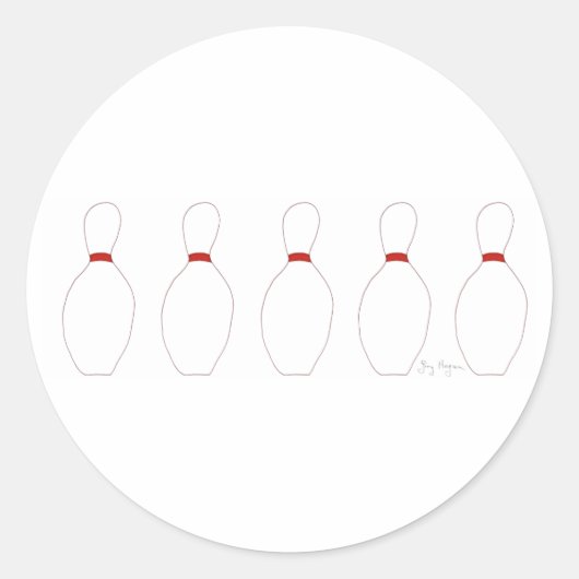 ボーリングピンステッカー ラウンドシール (正面)
