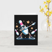 ボーリングピンダビングサングラスボウリングをする人、 クリケットの投手プレーヤーキッズボーイ カード (黄色い花)