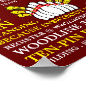 ボーリングピンデザイン、テンピンボーリング大会 ポスター (角)