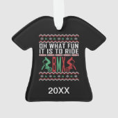 ボーリングピンパーソナライズされたの醜いクリスマスセーター オーナメント (裏面)