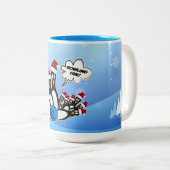 ボーリングピンペンギンクリスマスマグ ツートーンマグカップ (正面右)