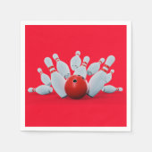 ボーリングピンボーリングをテーマにした誕生日パーティー スタンダードカクテルナプキン (正面)