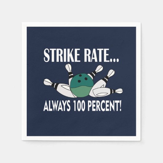 ボーリングピンボールストライクチームパーティー スタンダードカクテルナプキン (正面)