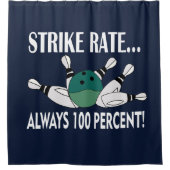 ボーリングピンボールストライクチーム シャワーカーテン (正面)