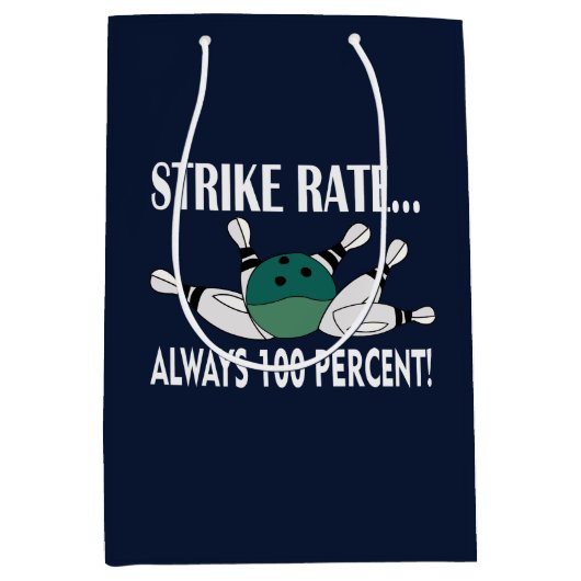 ボーリングピンボールストライクチーム ミディアムペーパーバッグ (正面)