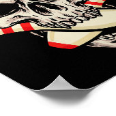 ボーリングピンレトロスカルスケルトンヘッドボーリングBal ポスター (角)