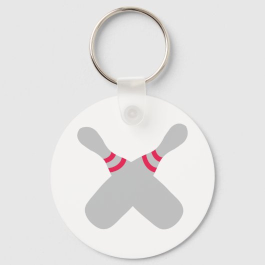 ボーリングピン交差 キーホルダー (正面)