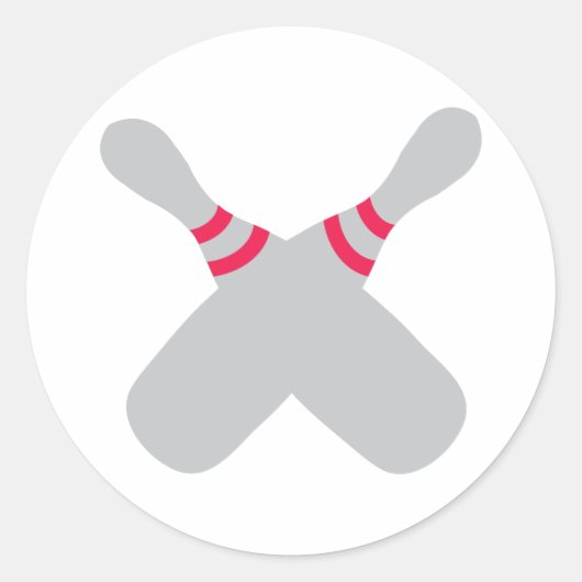 ボーリングピン交差 ラウンドシール (正面)