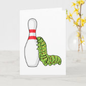 ボーリングピン付きボーリングの軌跡 カード (黄色い花)