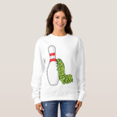 ボーリングピン付きボーリングの軌跡 スウェットシャツ (正面フル)