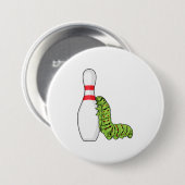 ボーリングピン付きボーリングの軌跡 缶バッジ (正面&裏面)