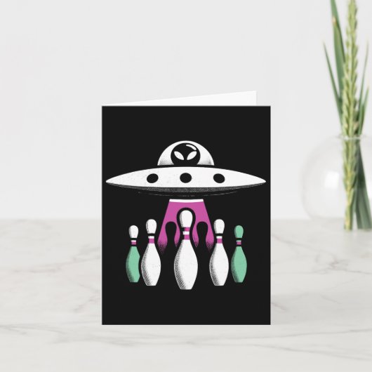 ボーリングピン取り外しエイリアンUfo -おもしろいエイリアンInv カード (正面)